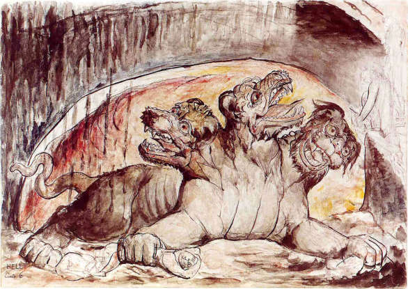 17. What is the name of the multi-headed dog that guards the Greek underworld?