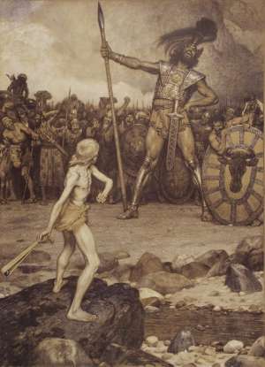 3. Who kills Goliath, and how?