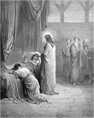 4. Jesus tended to a 12-year-old girl, the daughter of Jairus, who had succumbed to sickness. What did he do for her to make her better?