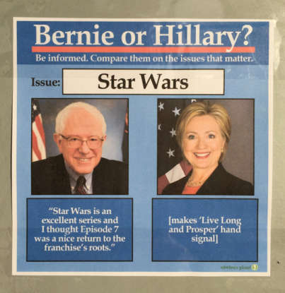 21. Bernie Sanders and Hillary Clinton were often featured in a meme known as Bernie or Hillary?, also called what?