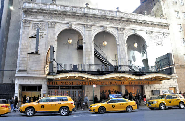 38. Where was the first Broadway production of <em>Hamilton</em> held?