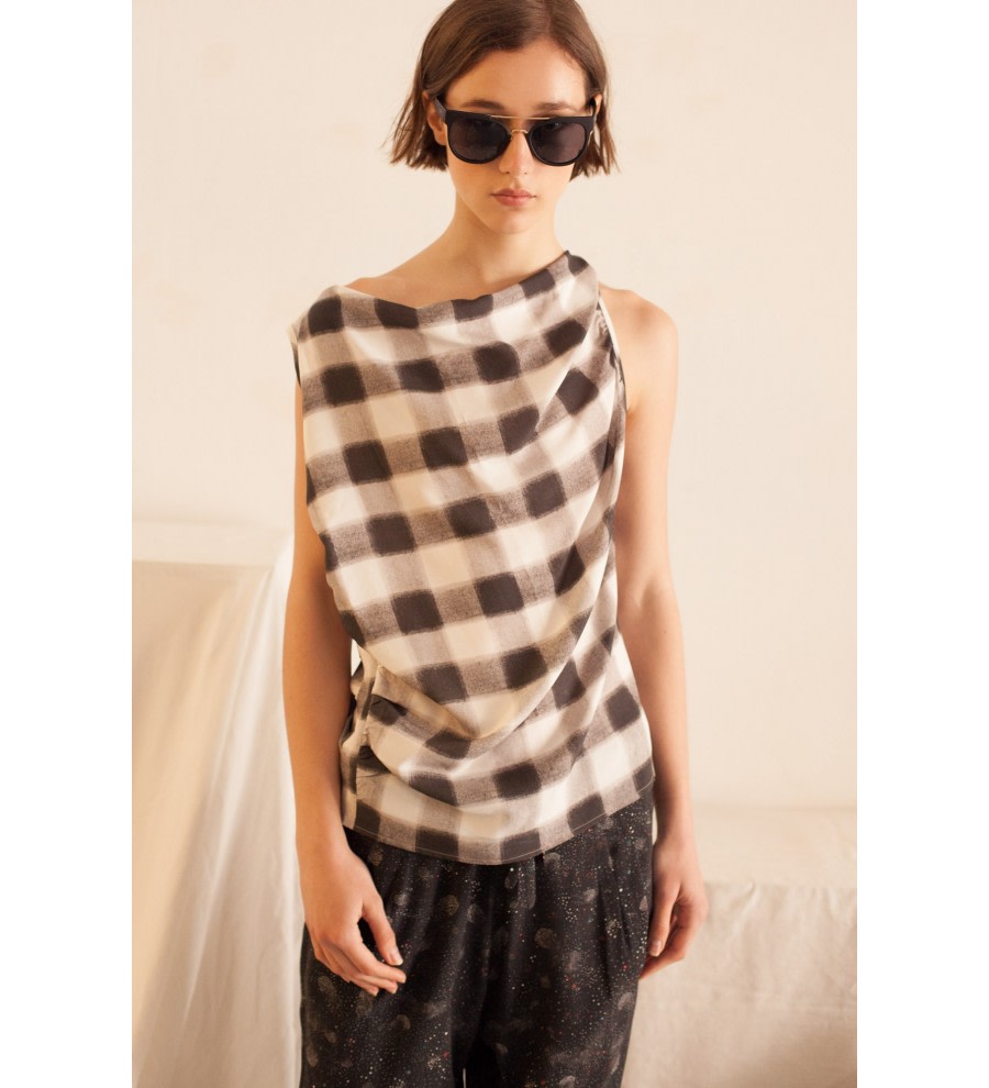 Asymmetric Checked Top Asymmetric Checked Top
