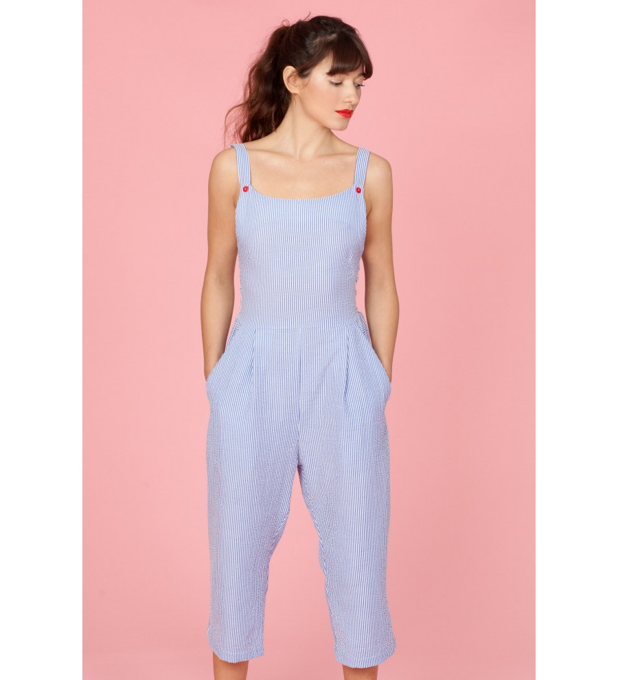 Striped Cotton Jumpsuit Striped Cotton Jumpsuit
