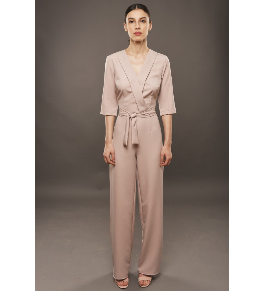 Beige Wide-Leg Jumpsuit Beige Wide-Leg Jumpsuit