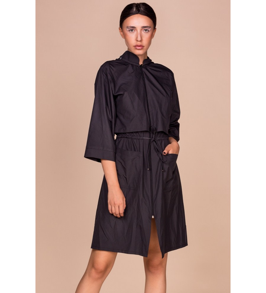 Black Hooded Parka Coat Black Hooded Parka Coat