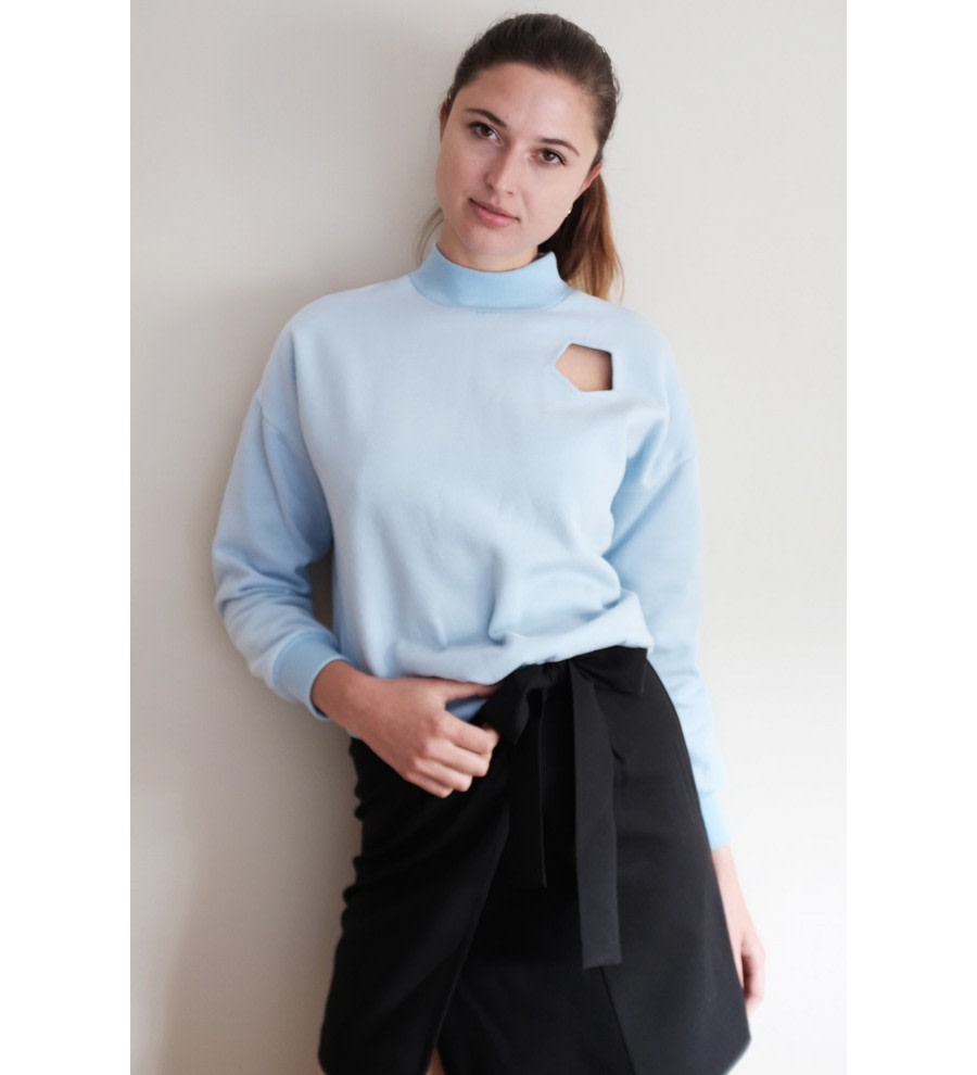 Blue Mock-Neck Jumper Blue Mock-Neck Jumper