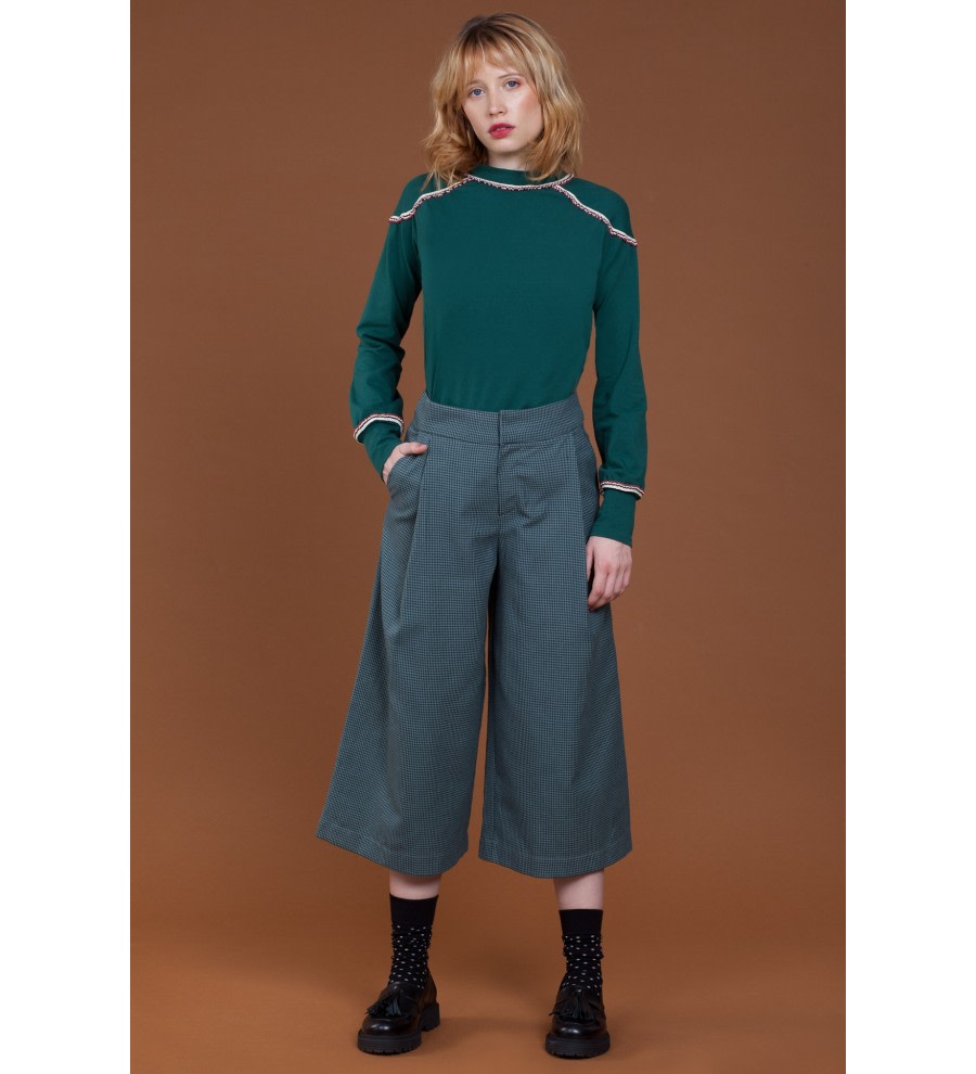 Checked Wide-Leg Trousers Checked Wide-Leg Trousers