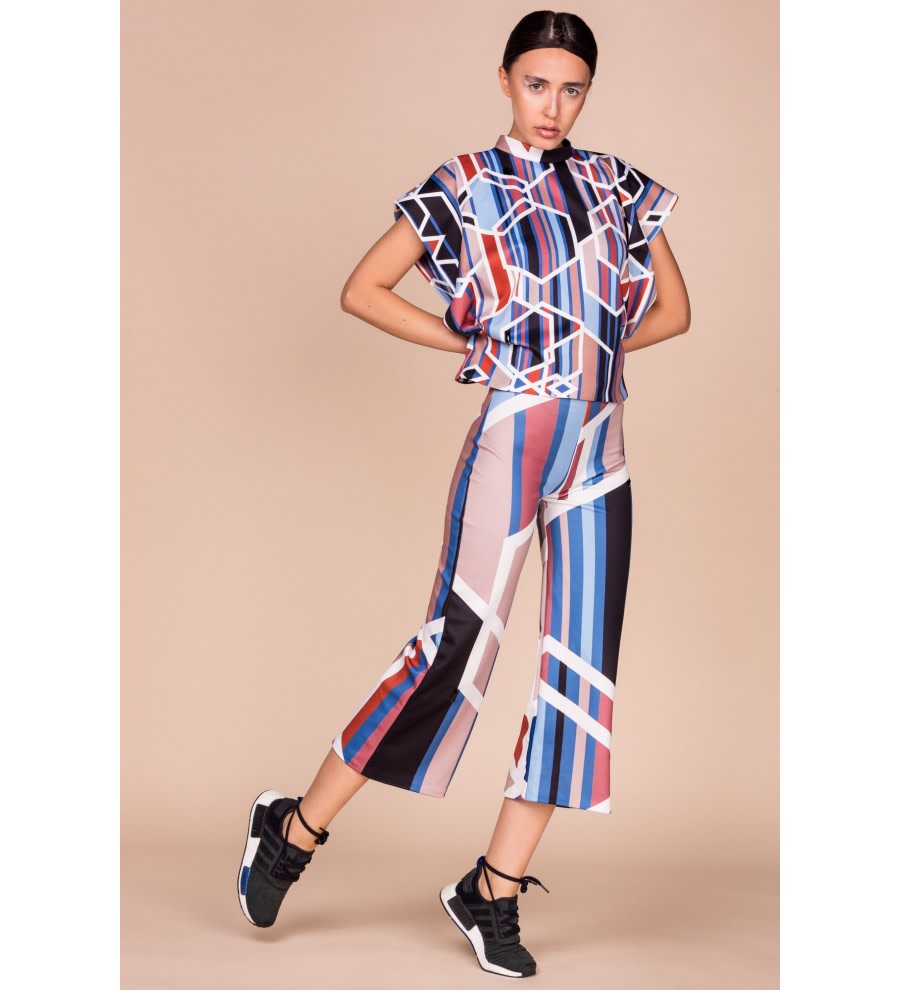 Geometric-Print Cropped Trousers Geometric-Print Cropped Trousers