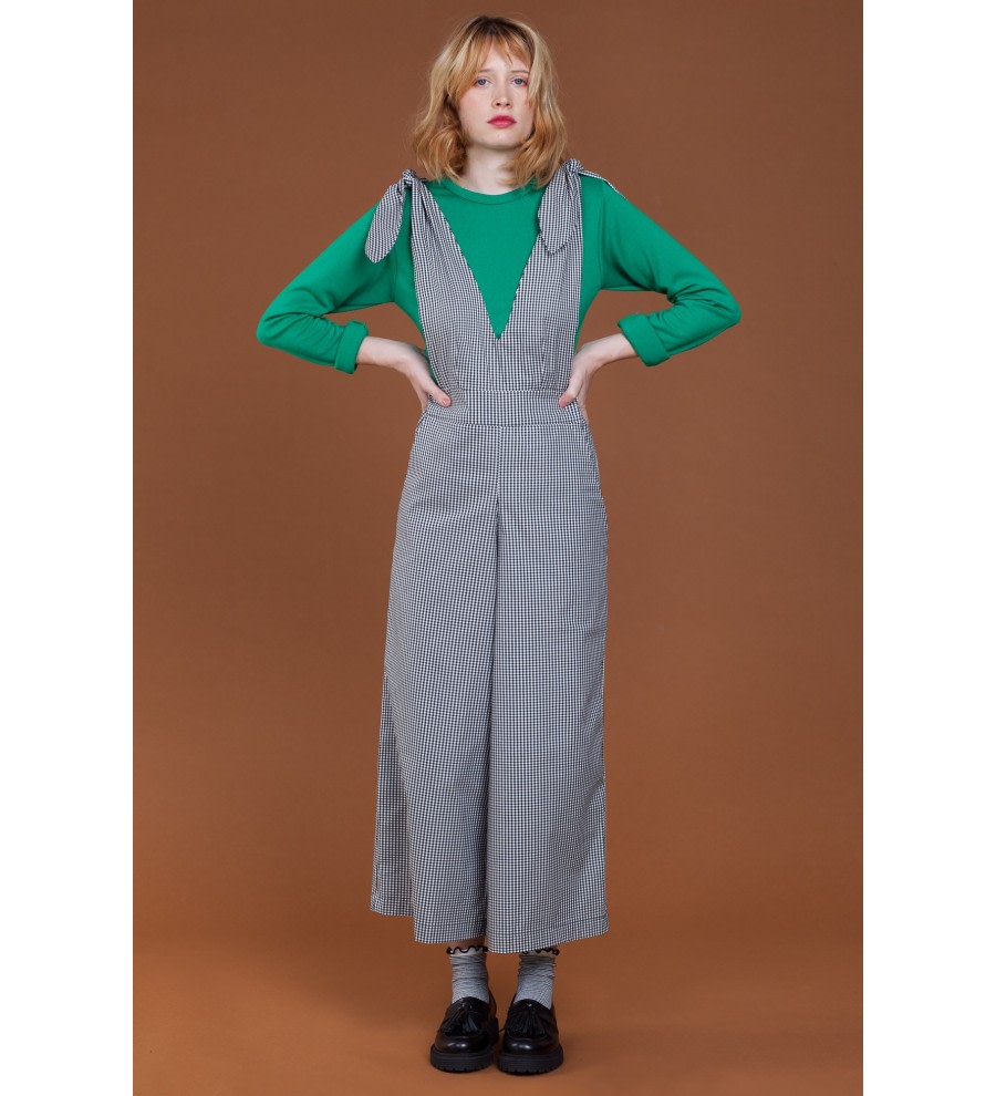 Gingham Wide-Leg Overalls Gingham Wide-Leg Overalls