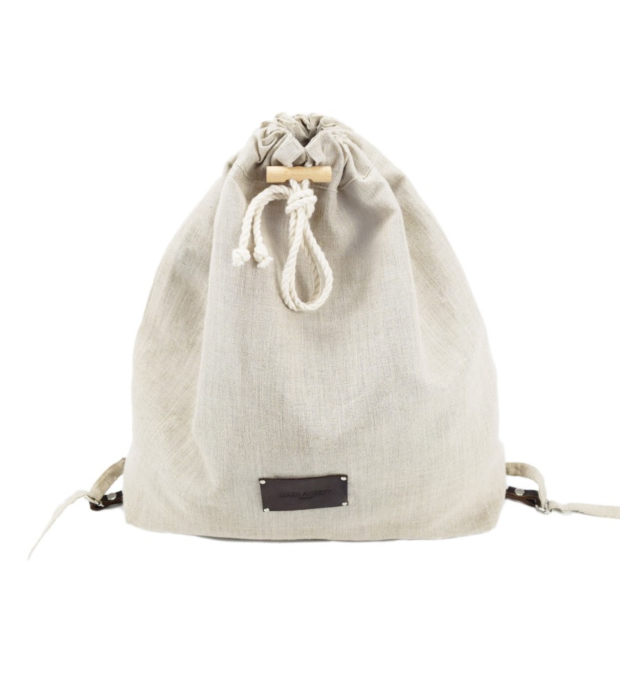 Linen Drawstring Backpack Linen Drawstring Backpack