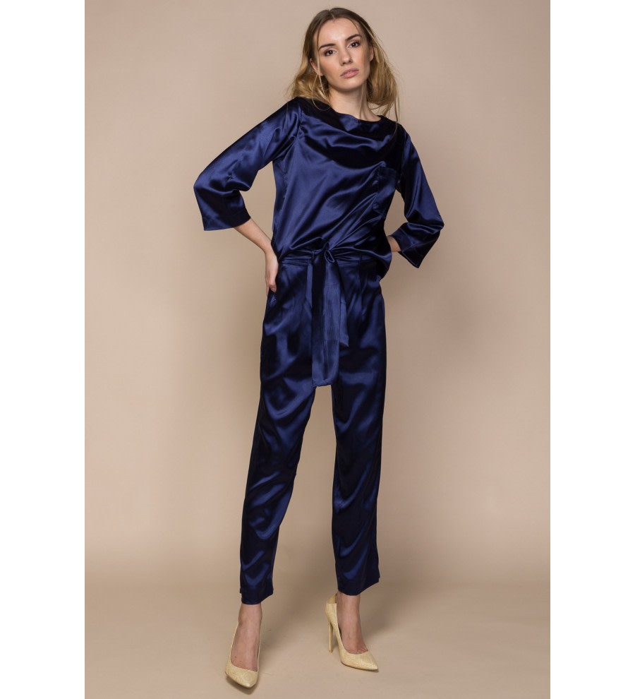 Navy Satin Co-Ordinate Set Navy Satin Co-Ordinate Set