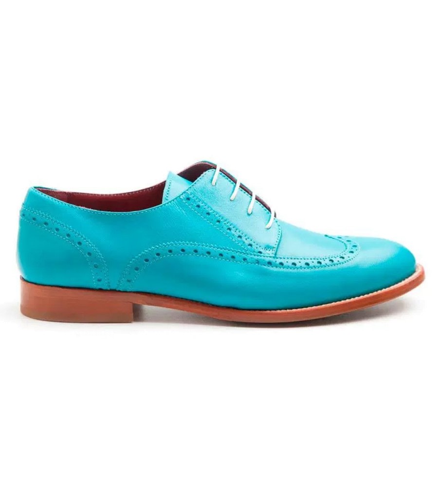 Ethel Aquamarine Leather Brogues Ethel Aquamarine Leather Brogues
