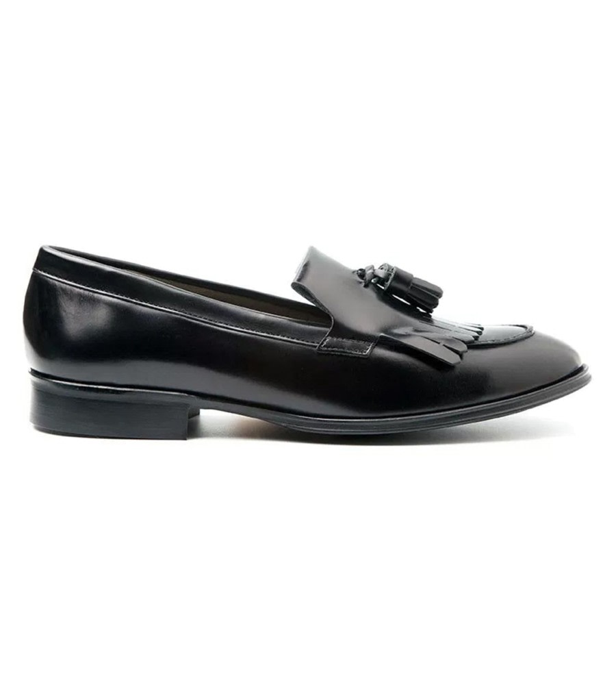 black tassel loafers