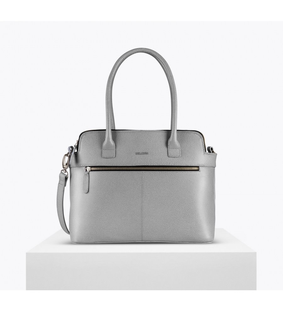 Silver Bio Leather Tote Bag Silver Bio Leather Tote Bag
