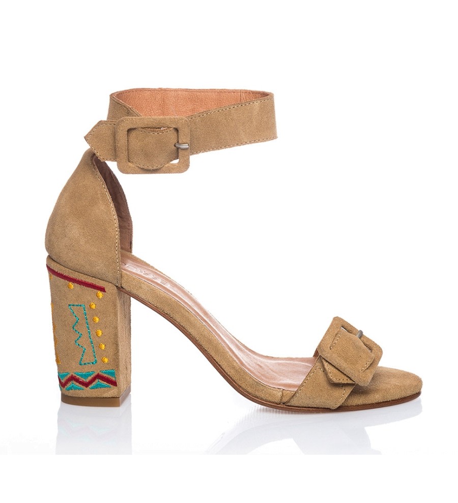 Embroidered Ankle Strap Sandals Embroidered Ankle Strap Sandals
