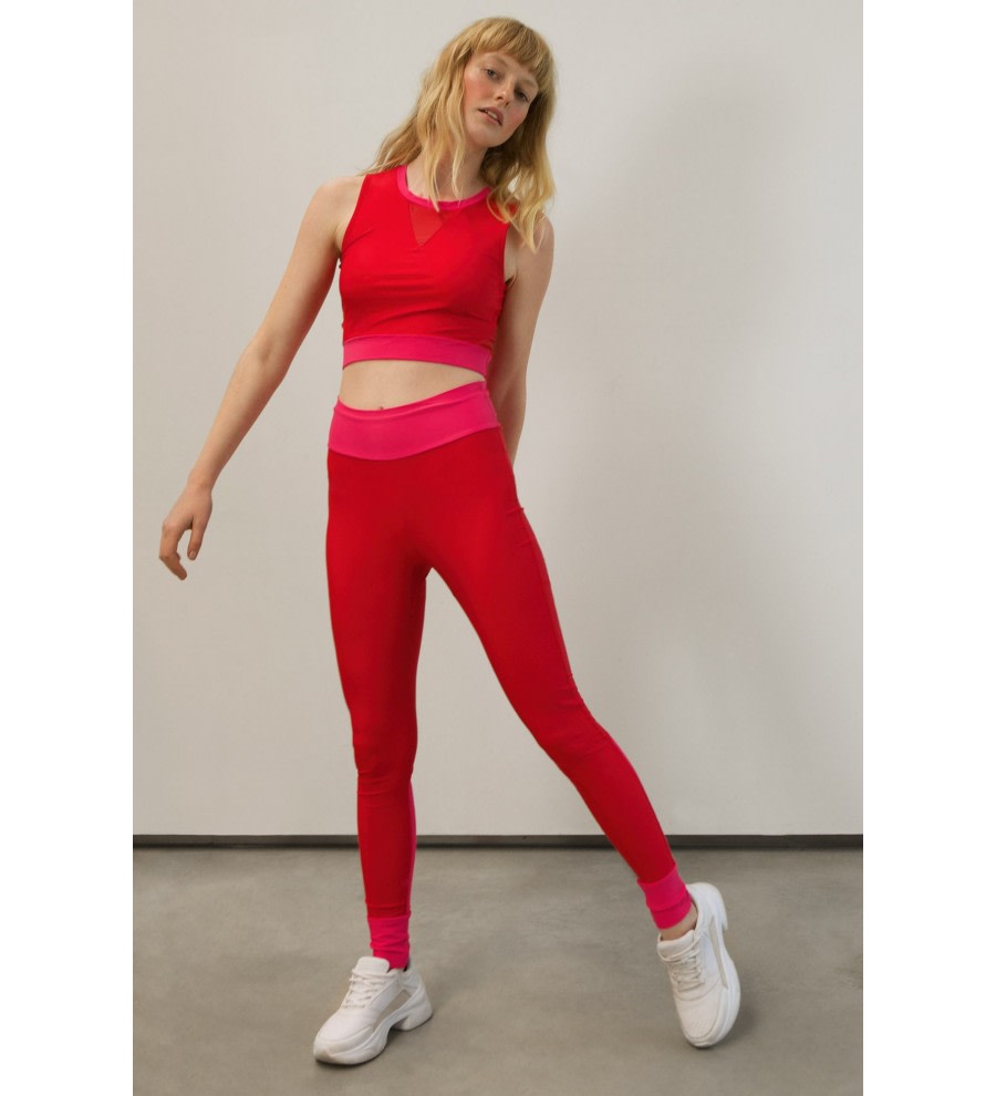 Red UPF 50+ High-Waist Leggings Red UPF 50+ High-Waist Leggings