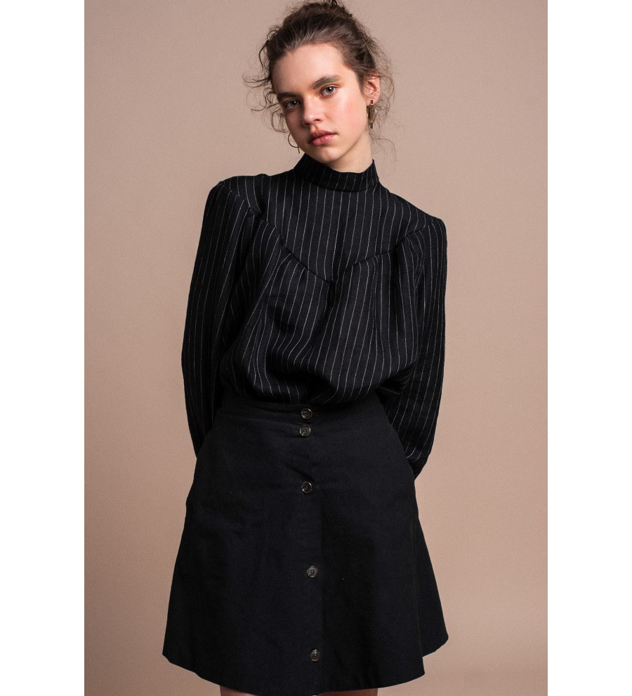 Black Organic Linen Blouse Black Organic Linen Blouse