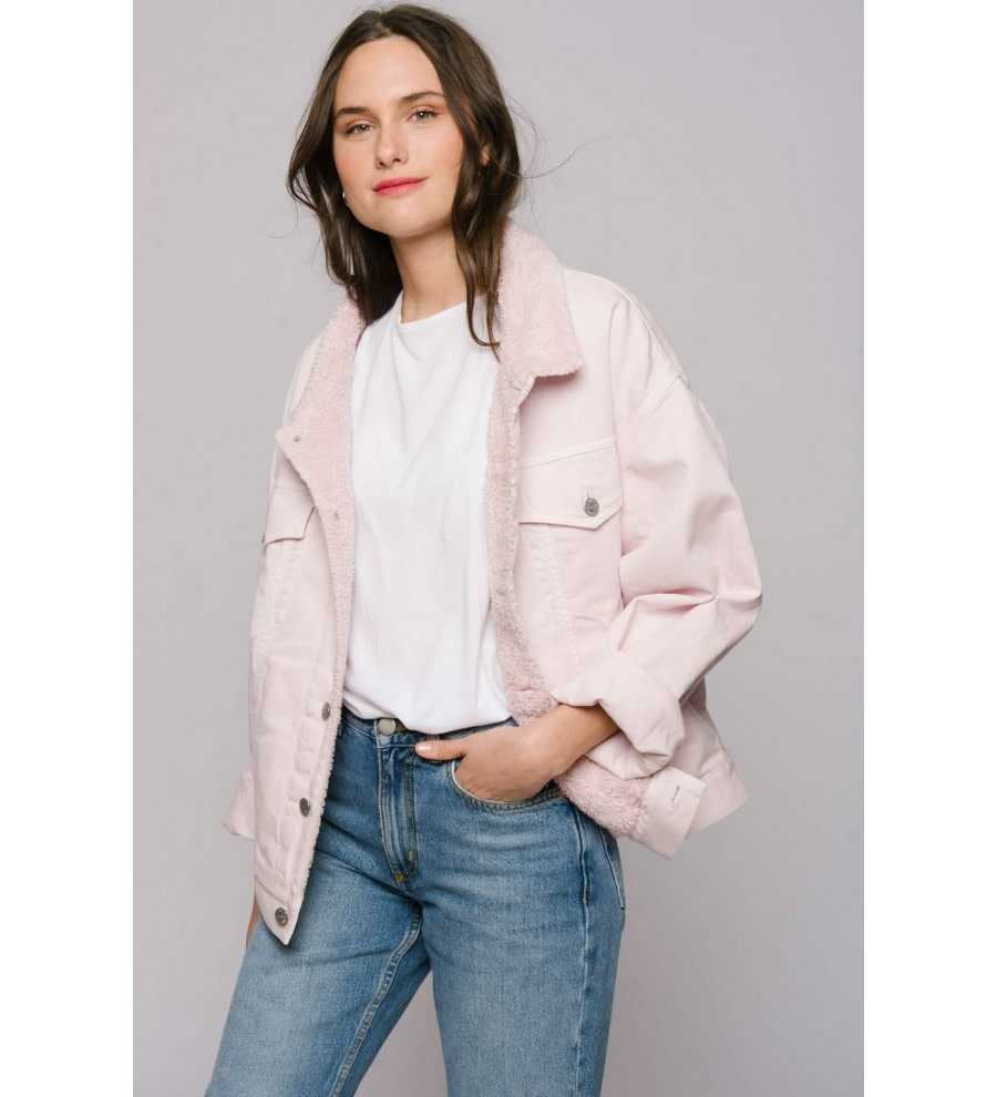 Pink Oversized Denim Jacket Pink Oversized Denim Jacket