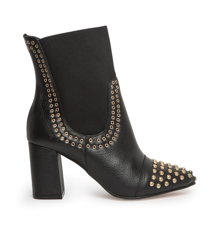 Studded Block-Heel Ankle Boots Studded Block-Heel Ankle Boots