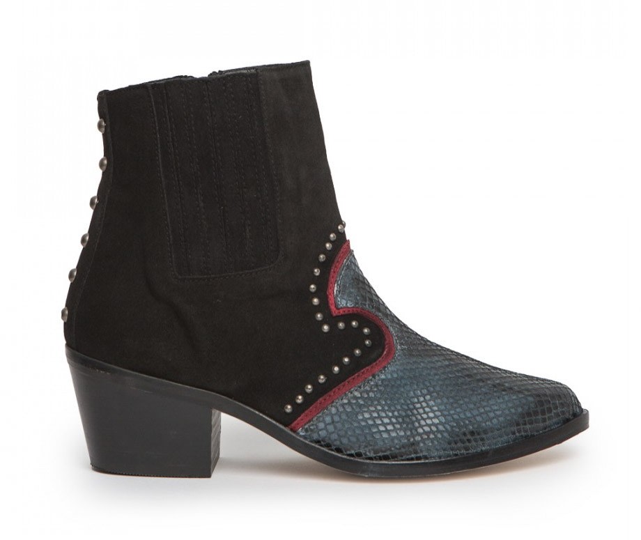 snake effect ankle boots