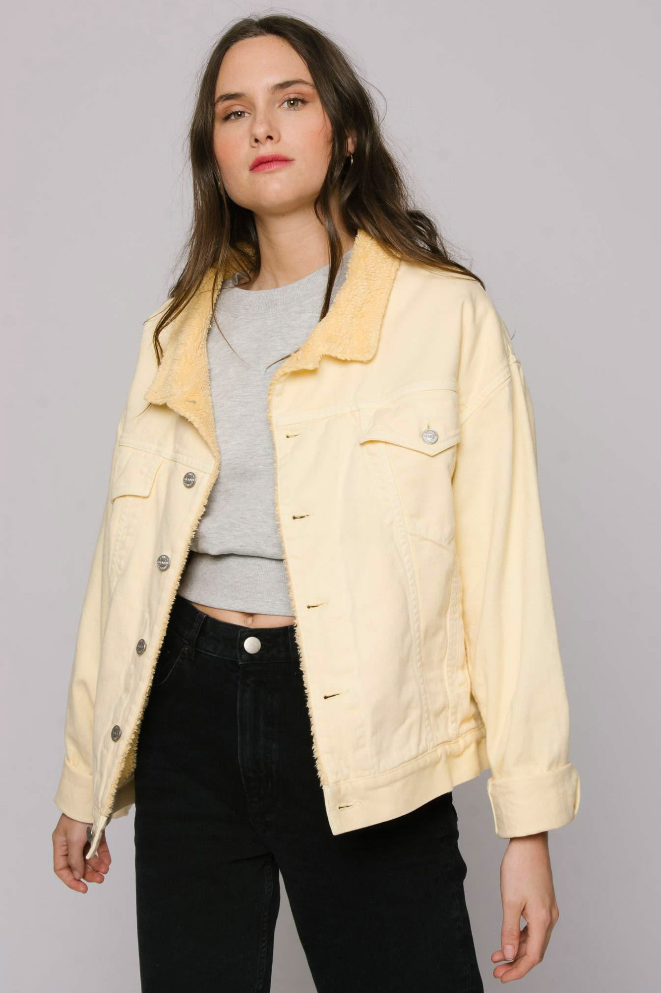 Yellow Oversized Denim Jacket