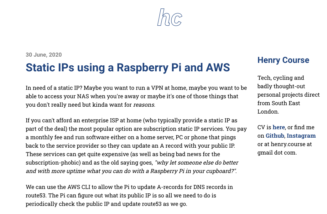 Setting static IP from Route53