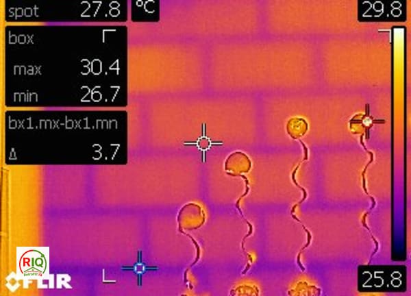 Thermal Bridging Visible Through Masonry Blockwork Wall