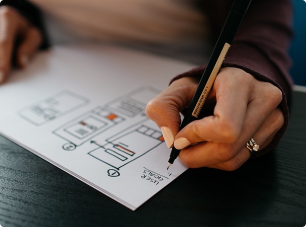 Designers collaborating on UI/UX project