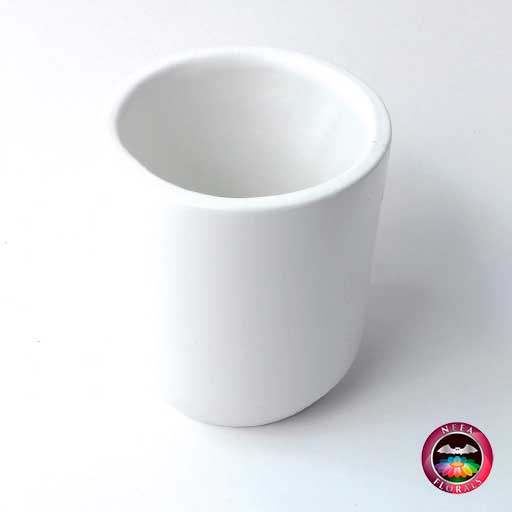 Matera cerámica cilindro blanca diagonal Neea Flora