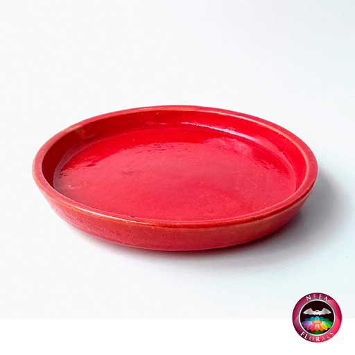 Plato de matera cerámica roja frontal Neea Flora
