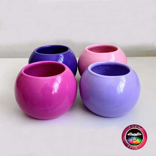 Materas cerámica bolitas colores morada púrpura rosa fucsia púrpura Neea Flora