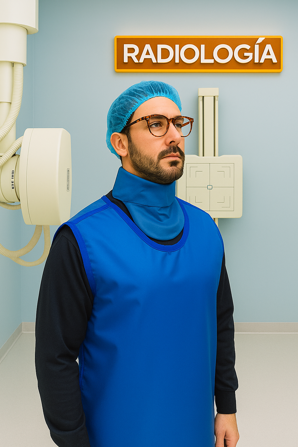 Protector de tiroides plomado para radiología con registro invima