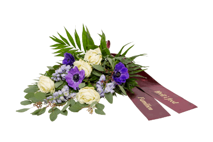 Bårebuket med bånd