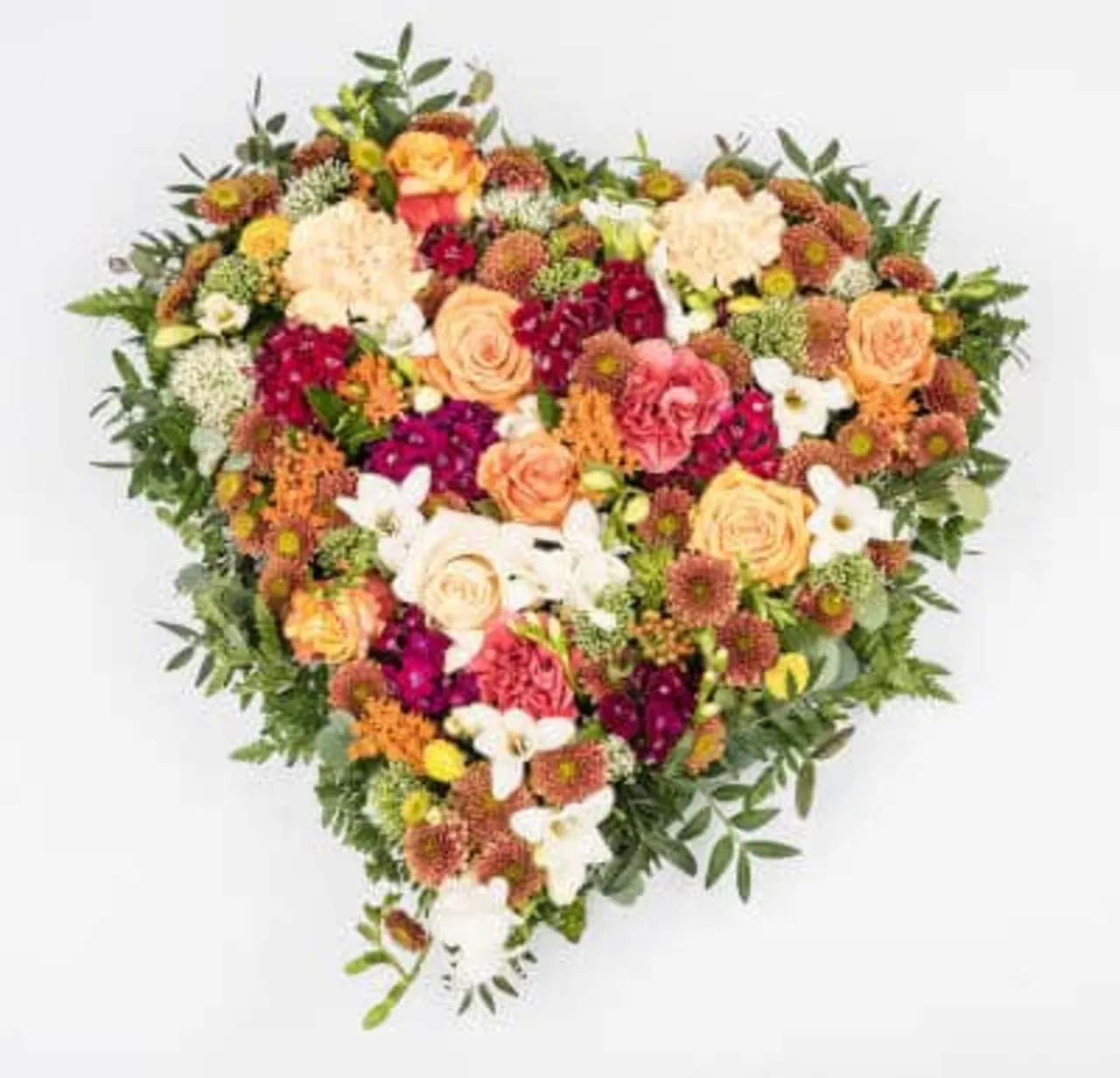 Hjertefarvet krans med forskellige farver