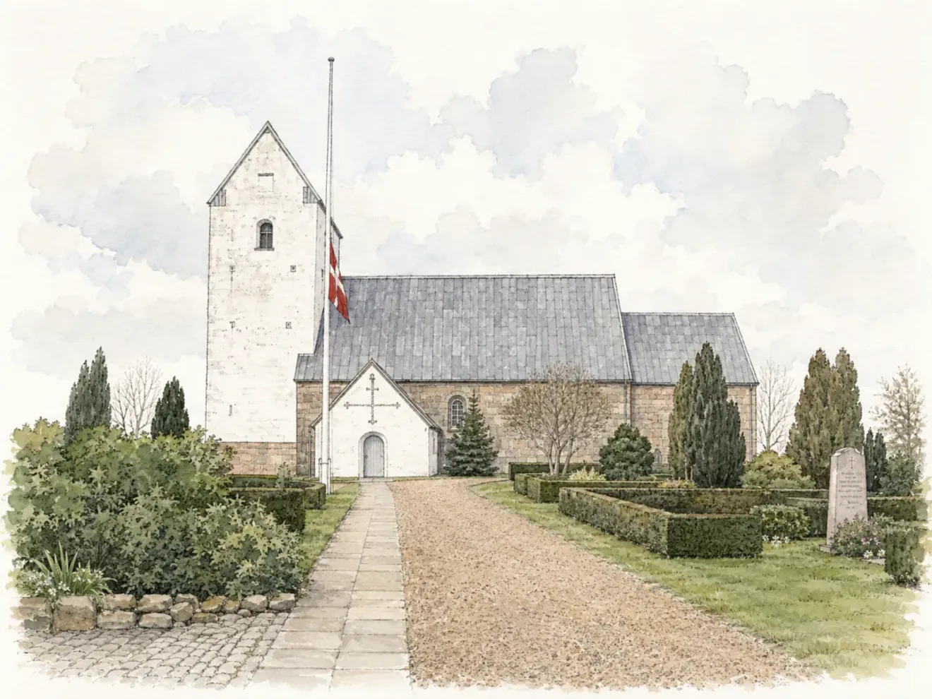 Vorde Kirke, hvor Søhøjlandets Begravelser holder begravelser og bisættelser