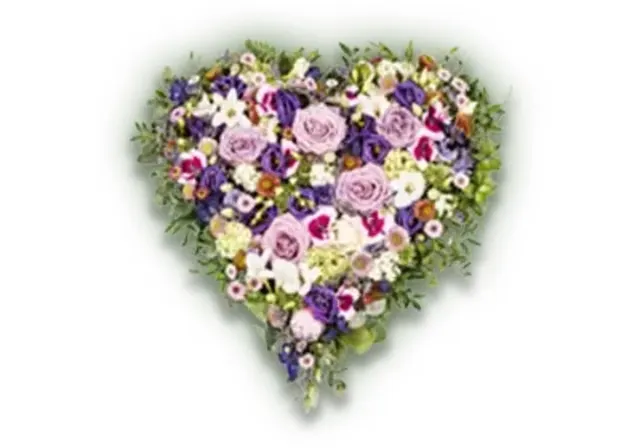 Blomsterhjerte i lilla toner