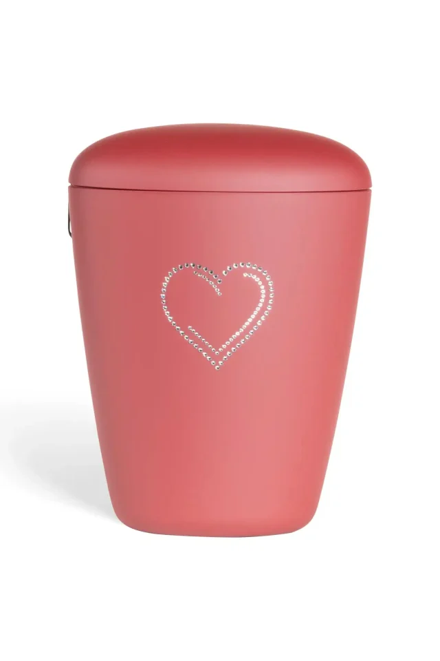 Heim, rød med swarowski hjerte