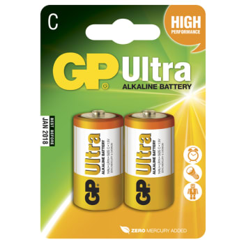 Ultra Alkaline GP 14AU U2 (LR14/C) 1,5V,2-pk Blister