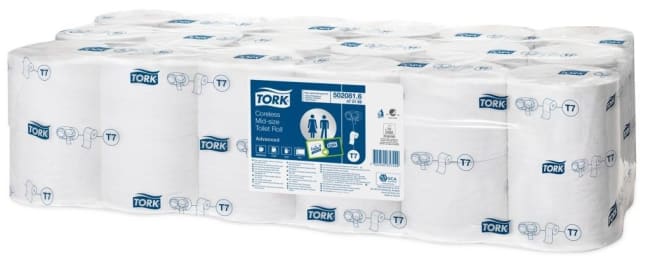 Toalettpapir Tork Mid-Size Hylsefri 2 lags, 36 stk.