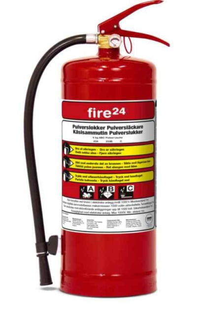 Brannslukker Pulver, 6kg. Fire 24 ABC