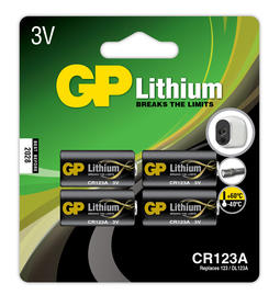 Lithium CR 123A C1 (123A) 3V,Blister (pk a. 4 stk)