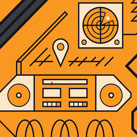 sonar, GPS, radio waves