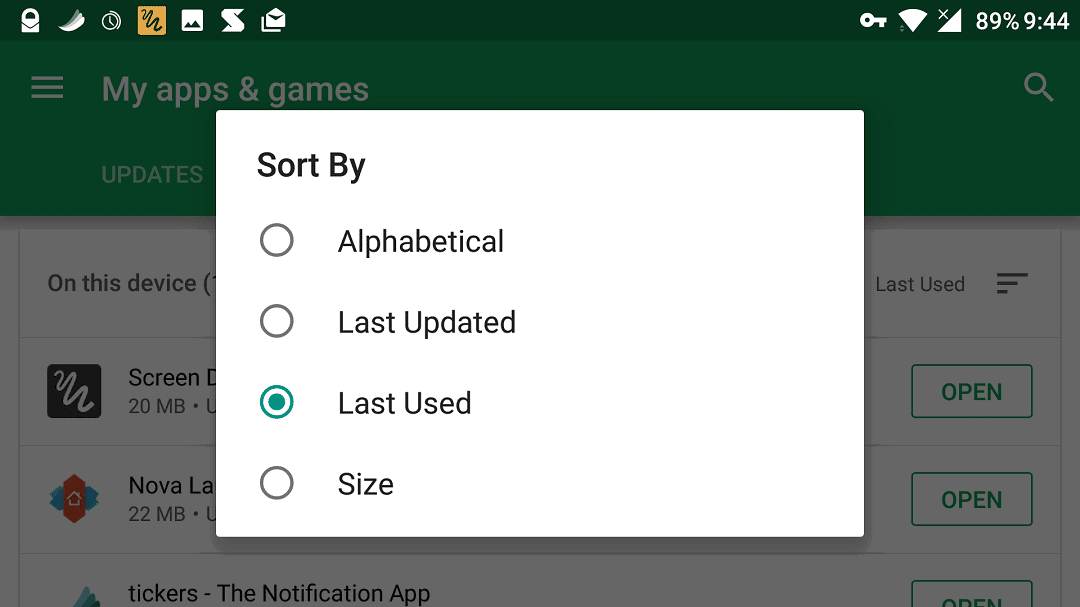 Sort and remove infrequently used apps from your Android