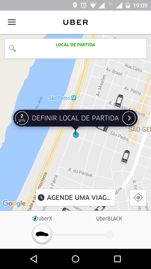 Para ativar codigo promocional Uber - Passo 1