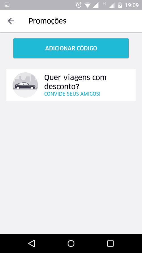 Para ativar codigo promocional Uber - passo 3