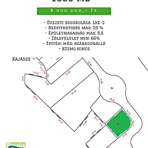 Kajászón 1000 m2-es építési telek eladó #2