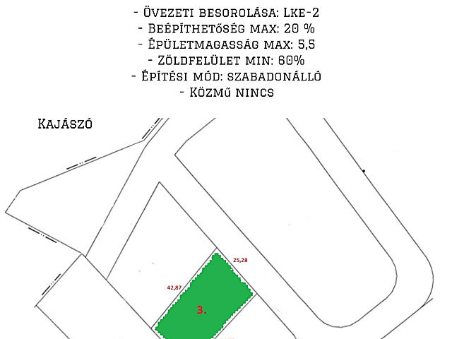 Kajászón 1000 m2-es lakóövezeti telek