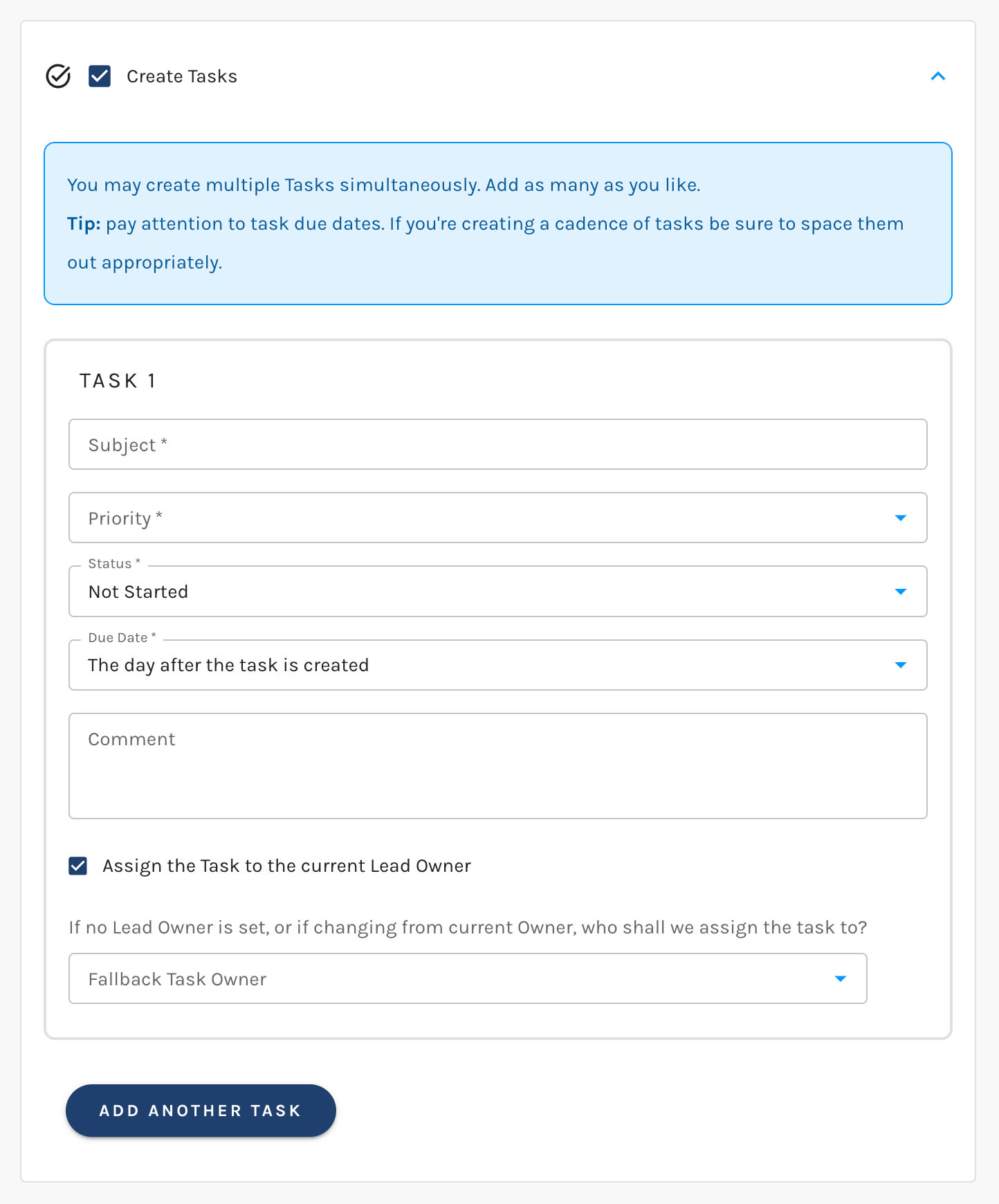 Create Tasks Action