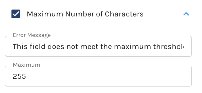 Maximun Characters Limit