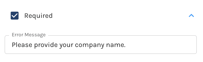 Company Name Validation Error
